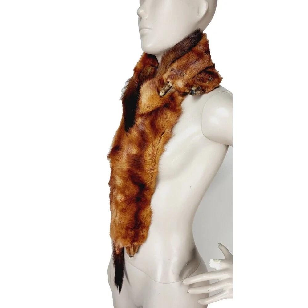 Antique Koseff Furs Whole Mink Body Pelts Heads Tails Hands Feet Fur Scarf Stole